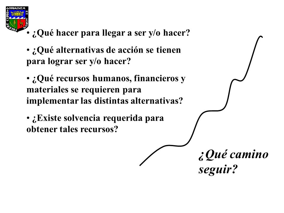 ¿Qué camino seguir ¿Qué hacer para llegar a ser y/o hacer