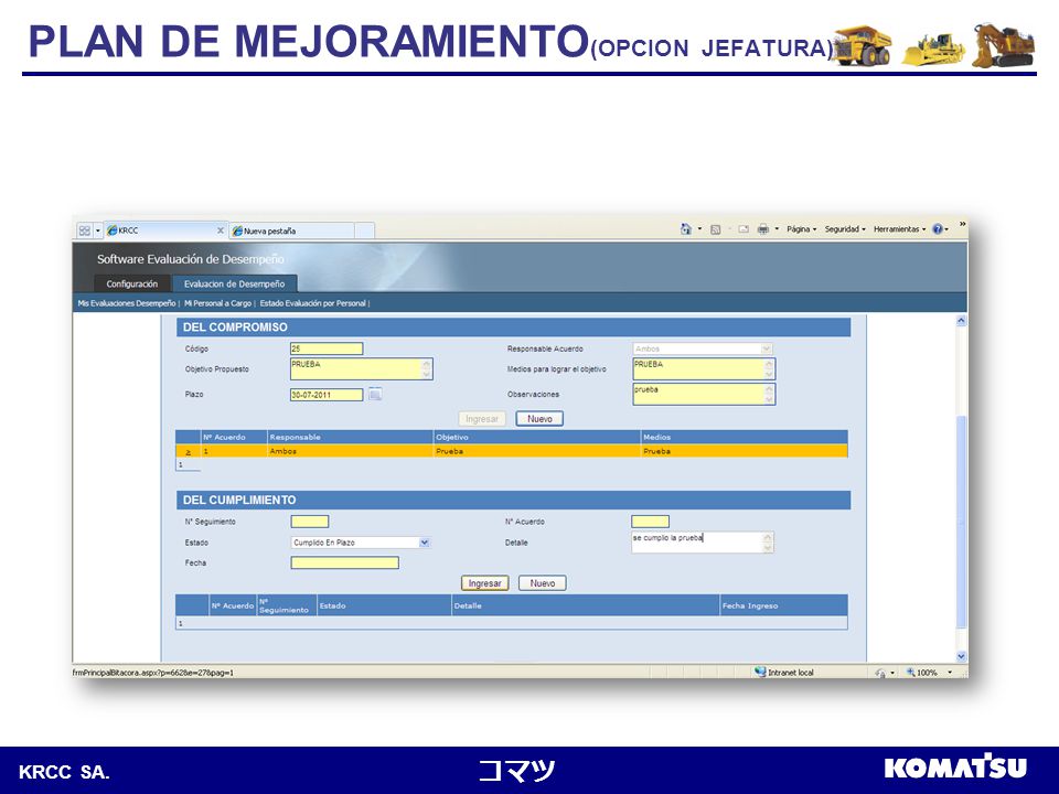 PLAN DE MEJORAMIENTO(OPCION JEFATURA)