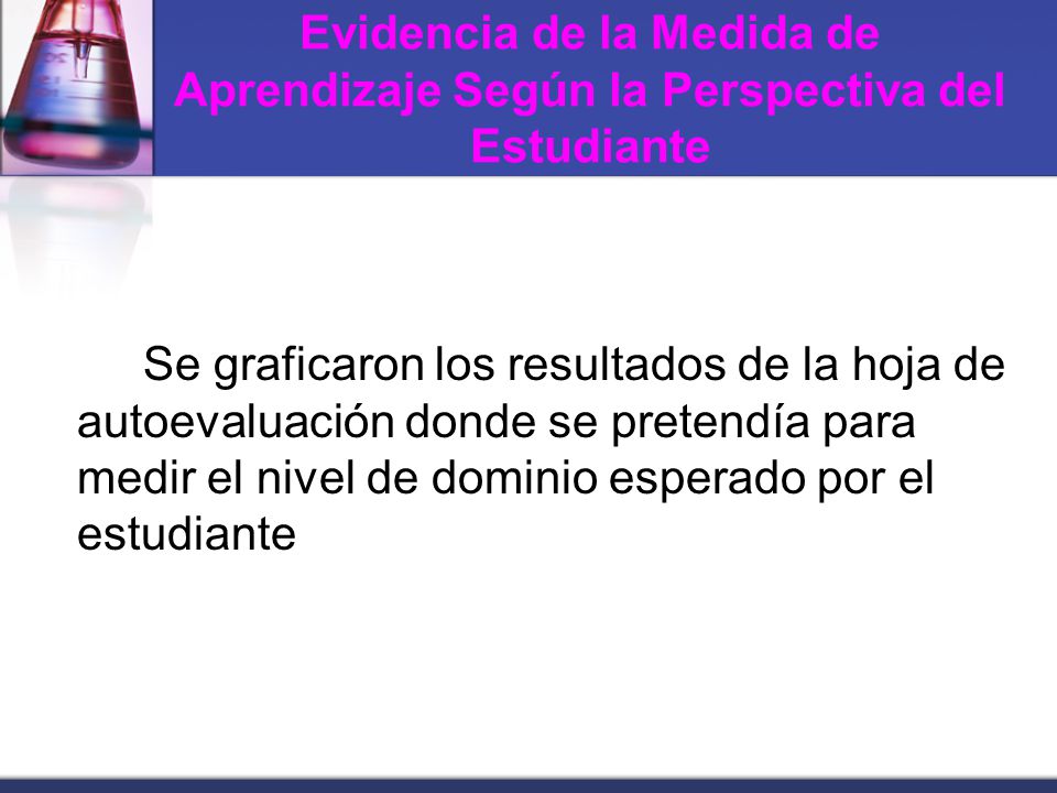Evidencia de la Medida de Aprendizaje Según la Perspectiva del Estudiante