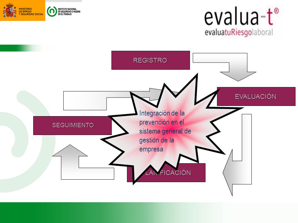 REGISTRO Integración de la prevención en el sistema general de gestión de la empresa. EVALUACIÓN. SEGUIMIENTO.
