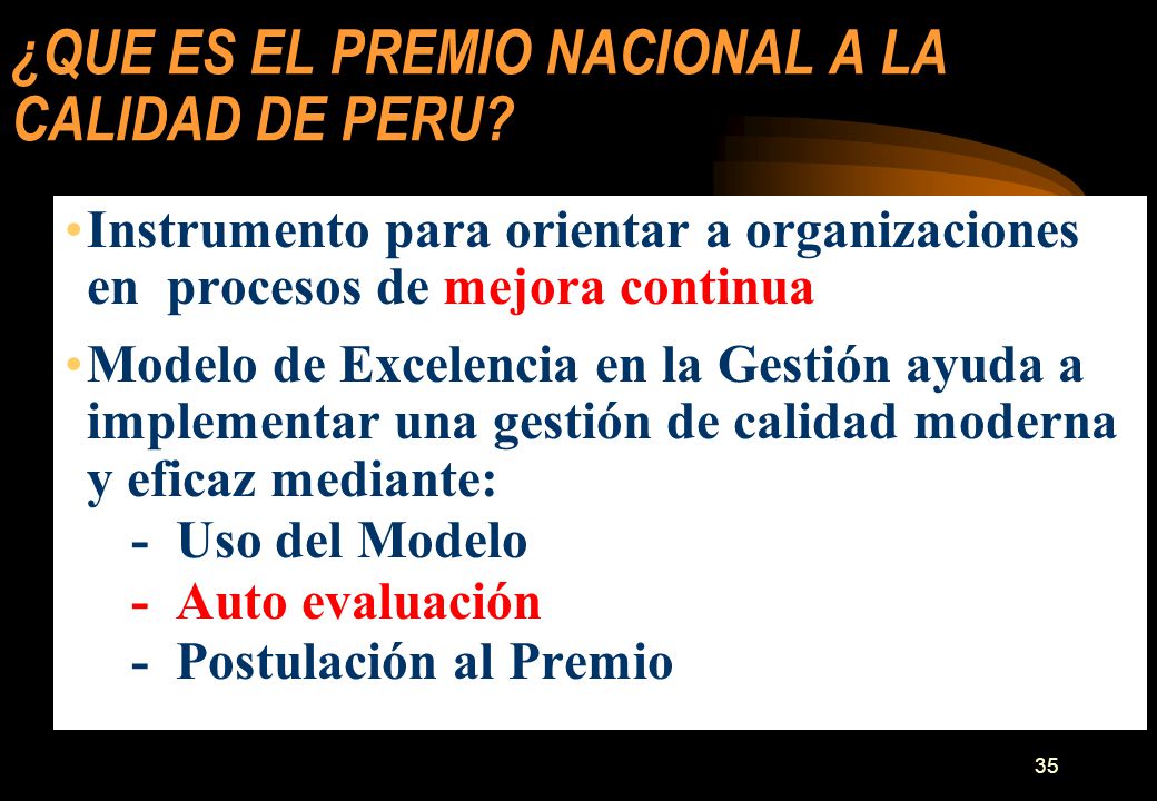 ¿QUE ES EL PREMIO NACIONAL A LA CALIDAD DE PERU