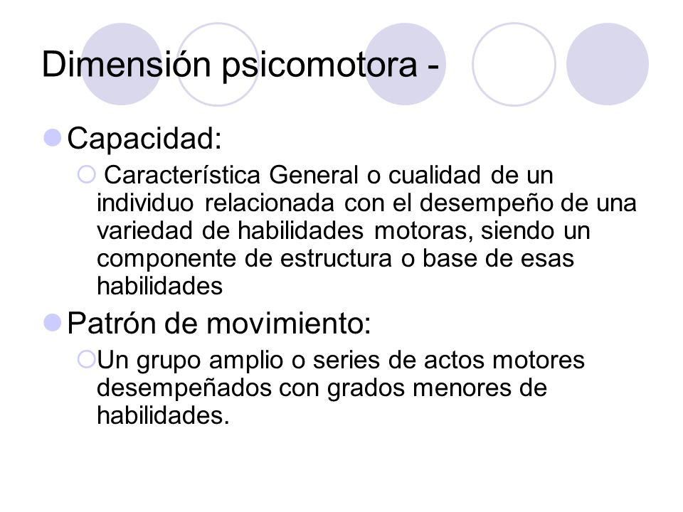 Dimensión psicomotora -