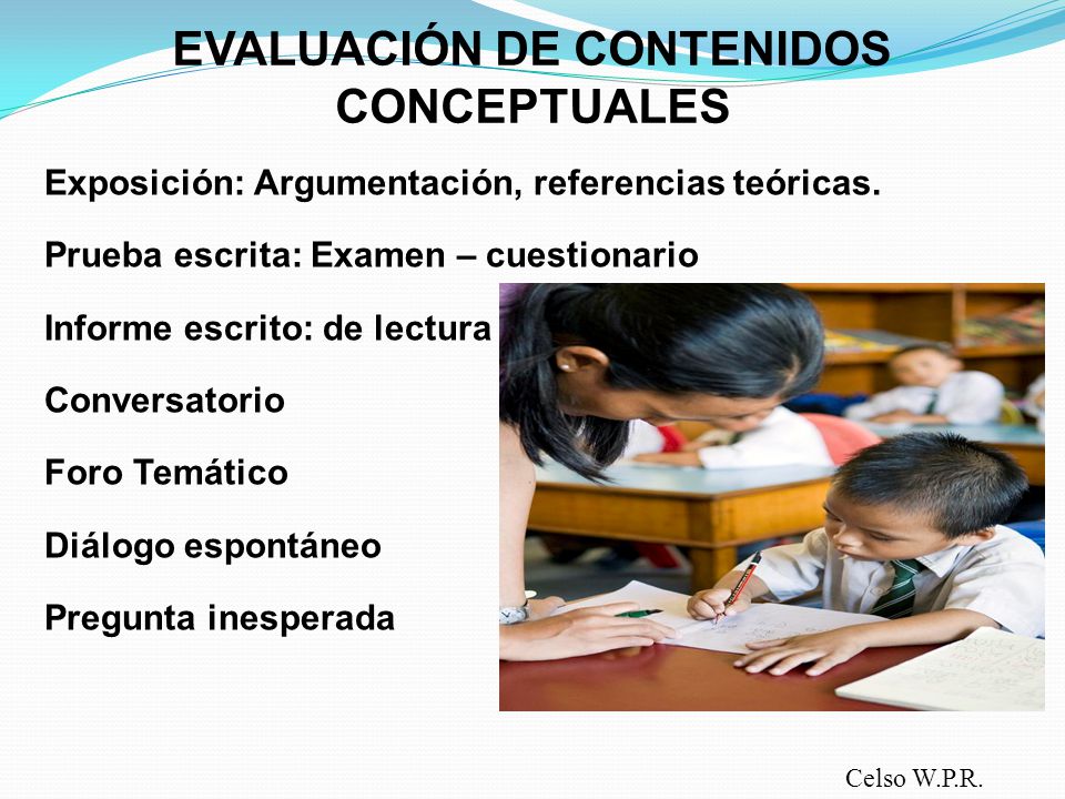 EVALUACIÓN DE CONTENIDOS CONCEPTUALES
