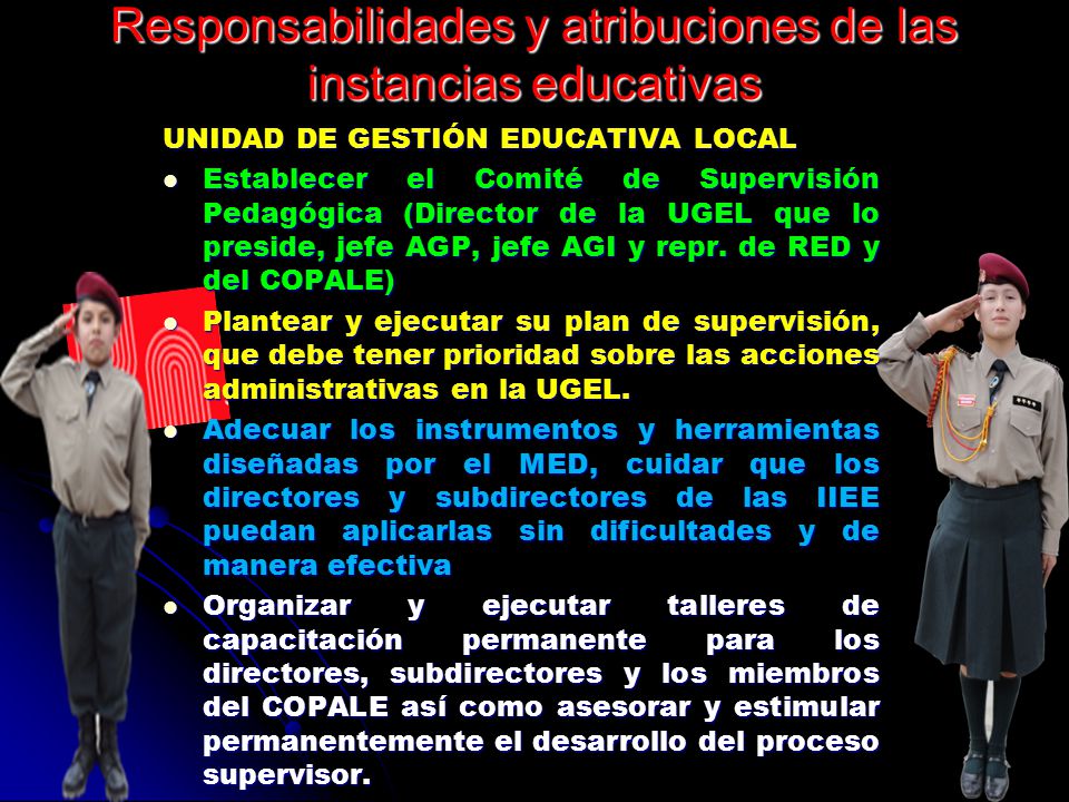 Responsabilidades y atribuciones de las instancias educativas