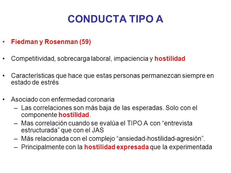 CONDUCTA TIPO A Fiedman y Rosenman (59)