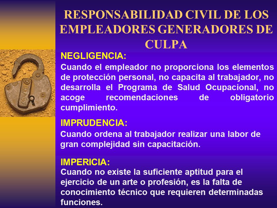 RESPONSABILIDAD CIVIL DE LOS EMPLEADORES GENERADORES DE CULPA