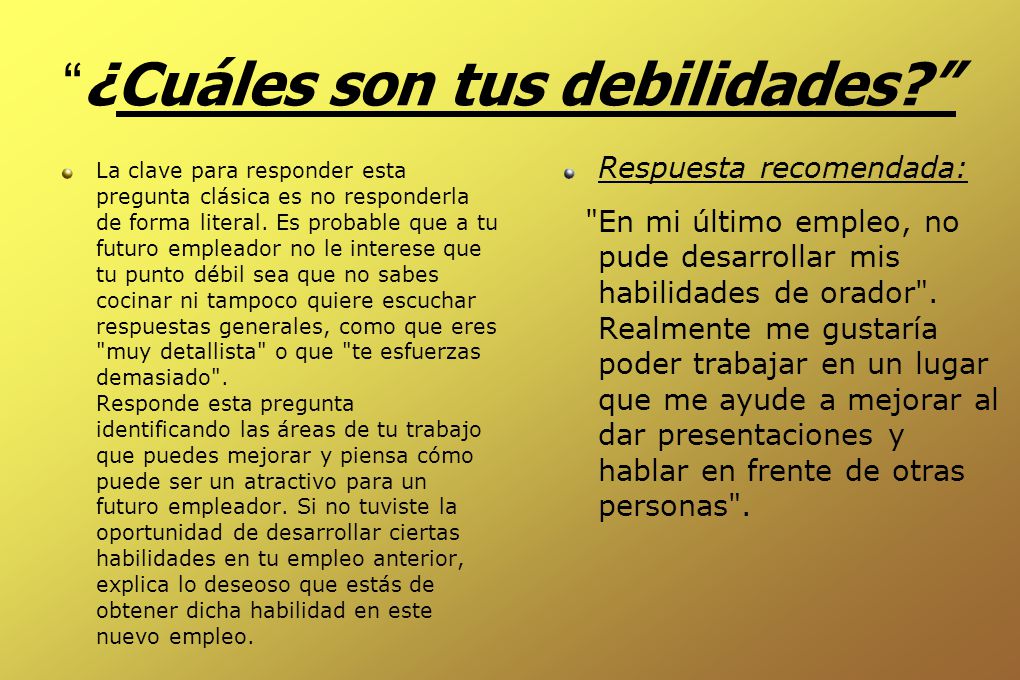 Ejemplos De Debilidades En Una Entrevista De Trabajo – Nuevo Ejemplo