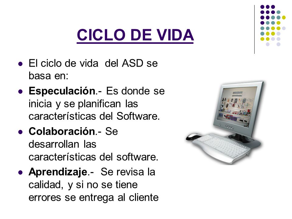 CICLO DE VIDA El ciclo de vida del ASD se basa en: