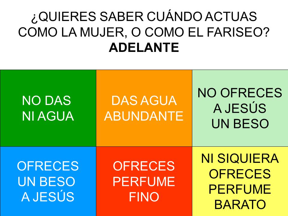 ¿QUIERES SABER CUÁNDO ACTUAS COMO LA MUJER, O COMO EL FARISEO ADELANTE