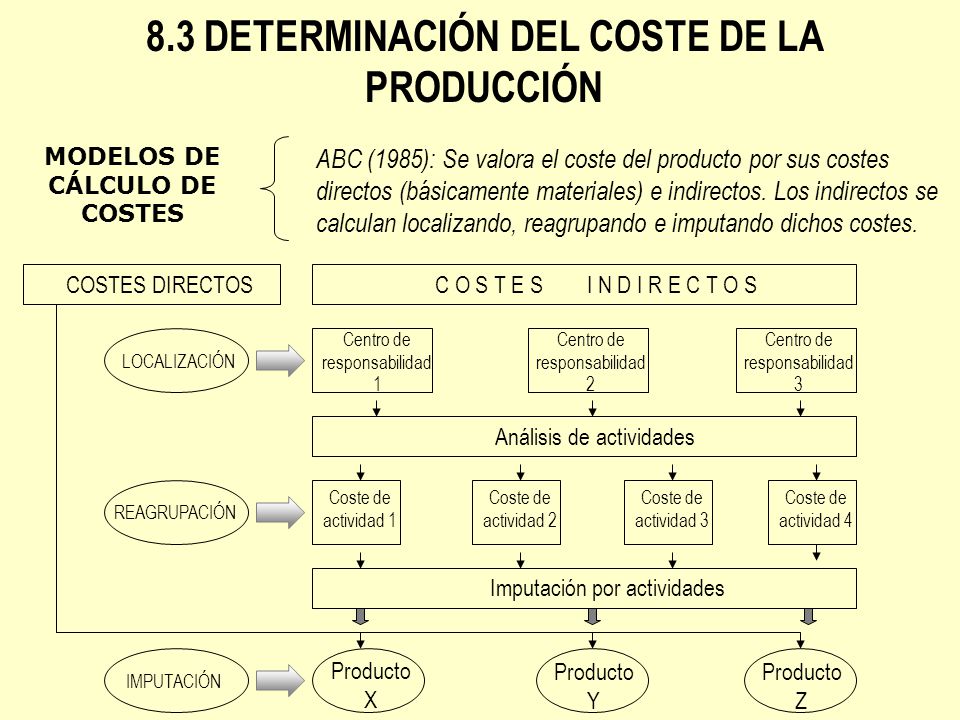8.3 DETERMINACIÓN DEL COSTE DE LA PRODUCCIÓN