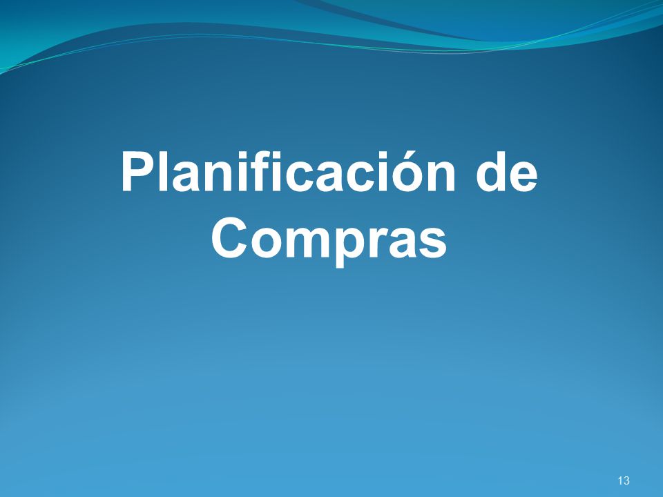 Planificación de Compras
