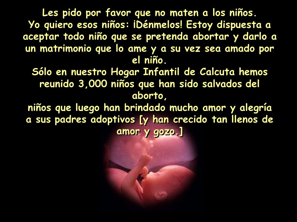 Les pido por favor que no maten a los niños.