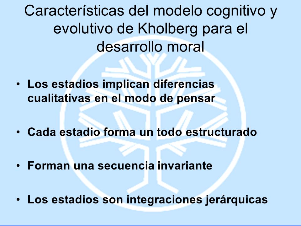 Características del modelo cognitivo y evolutivo de Kholberg para el desarrollo moral