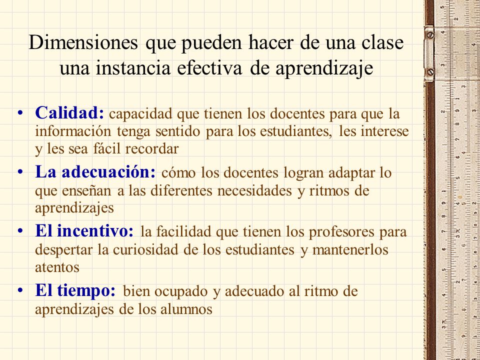 Dimensiones que pueden hacer de una clase una instancia efectiva de aprendizaje