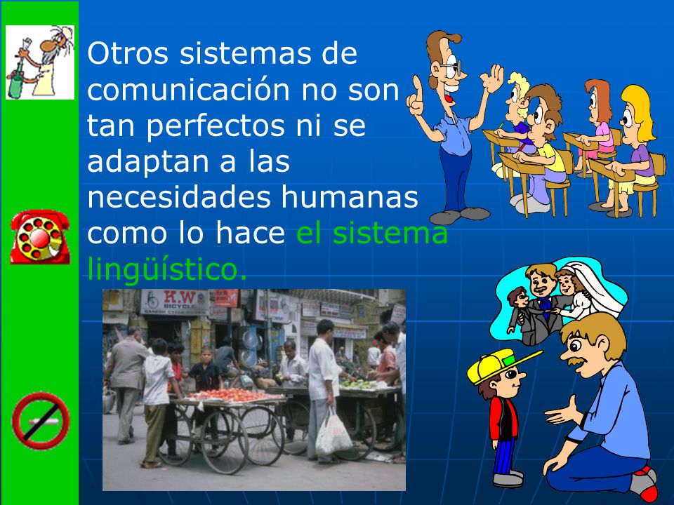 Otros sistemas de comunicación no son tan perfectos ni se adaptan a las necesidades humanas como lo hace el sistema lingüístico.