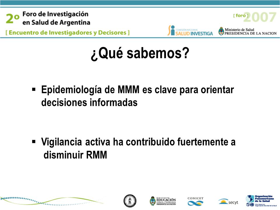 ¿Qué sabemos Epidemiología de MMM es clave para orientar decisiones informadas.