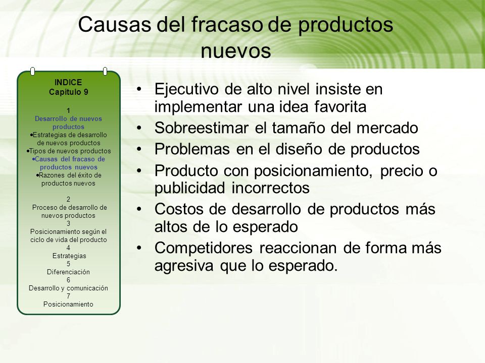 Causas del fracaso de productos nuevos