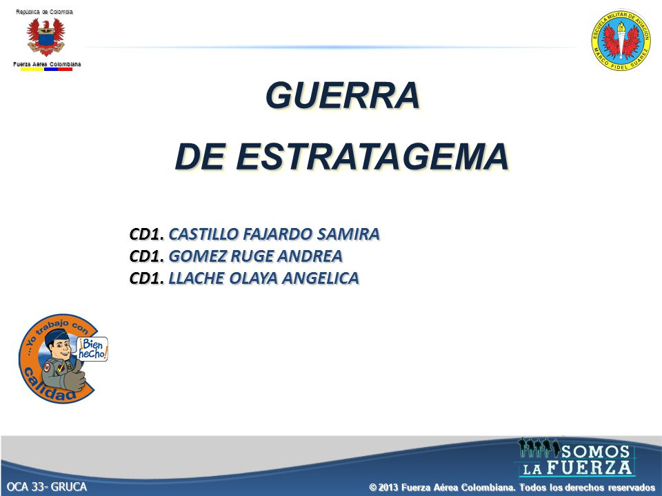 GUERRA DE ESTRATAGEMA CD1. CASTILLO FAJARDO SAMIRA