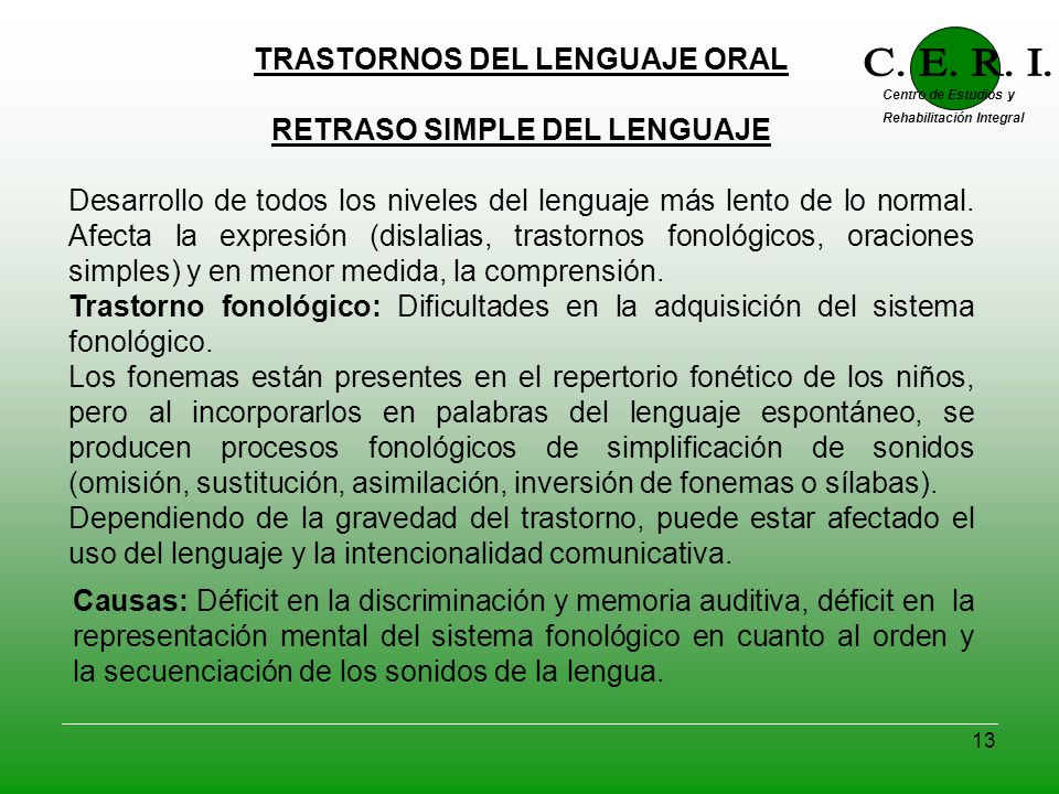 TRASTORNOS DEL LENGUAJE ORAL