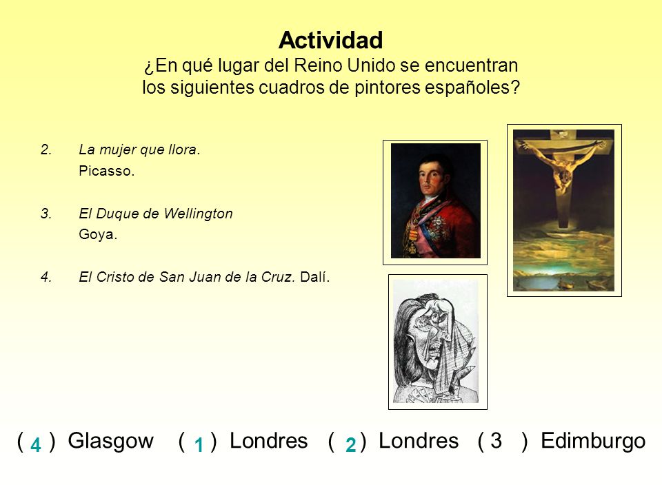 ( ) Glasgow ( ) Londres ( ) Londres ( 3 ) Edimburgo