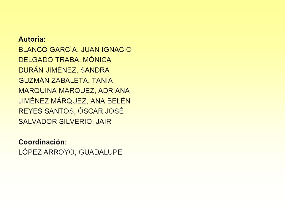 Autoría: BLANCO GARCÍA, JUAN IGNACIO. DELGADO TRABA, MÓNICA. DURÁN JIMÉNEZ, SANDRA. GUZMÁN ZABALETA, TANIA.