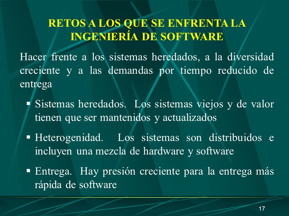 RETOS A LOS QUE SE ENFRENTA LA INGENIERÍA DE SOFTWARE