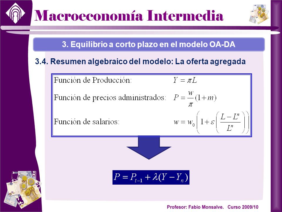 3. Equilibrio a corto plazo en el modelo OA-DA