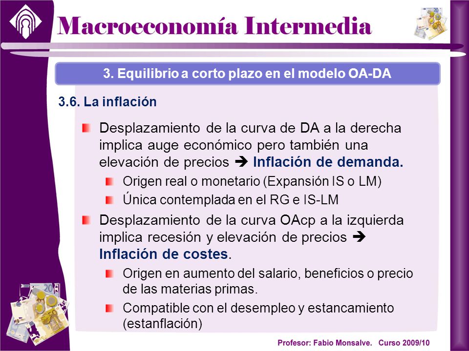 3. Equilibrio a corto plazo en el modelo OA-DA