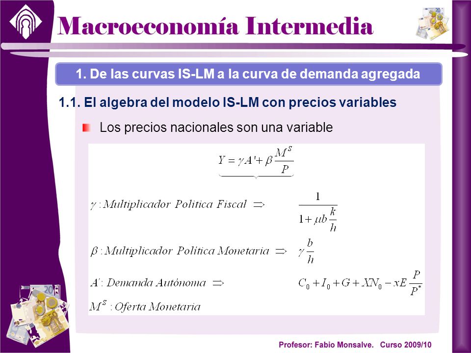 1. De las curvas IS-LM a la curva de demanda agregada