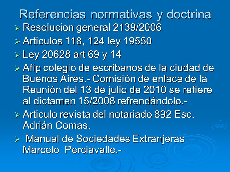 Referencias normativas y doctrina
