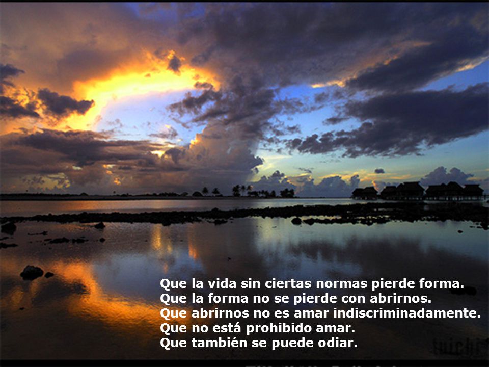 Que la vida sin ciertas normas pierde forma.
