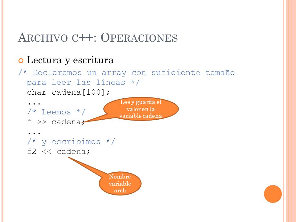 Archivo c++: Operaciones