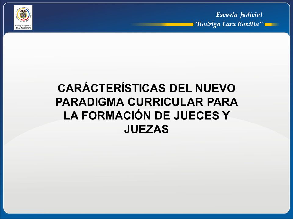 CARÁCTERÍSTICAS DEL NUEVO PARADIGMA CURRICULAR PARA LA FORMACIÓN DE JUECES Y JUEZAS