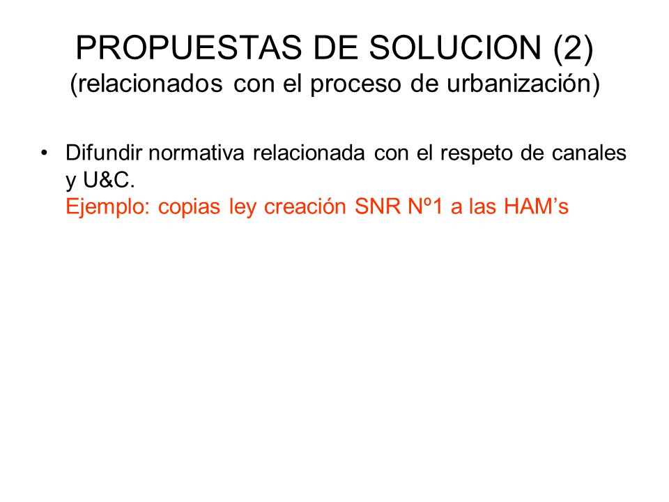 PROPUESTAS DE SOLUCION (2) (relacionados con el proceso de urbanización)