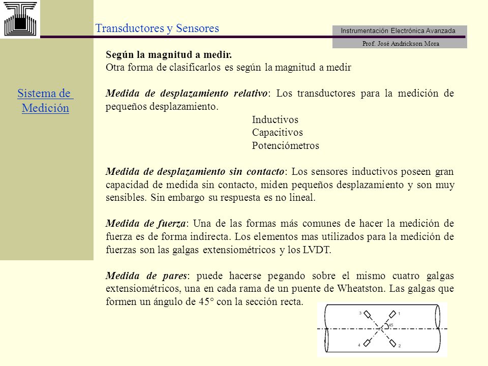 Sistema de Medición Según la magnitud a medir.