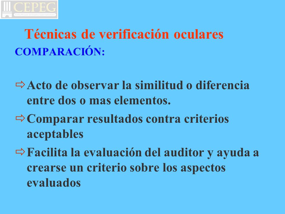 Acto de observar la similitud o diferencia entre dos o mas elementos.