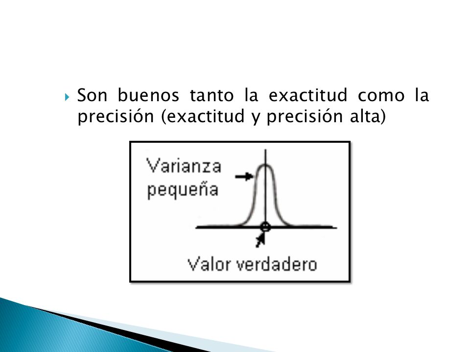 Son buenos tanto la exactitud como la precisión (exactitud y precisión alta)