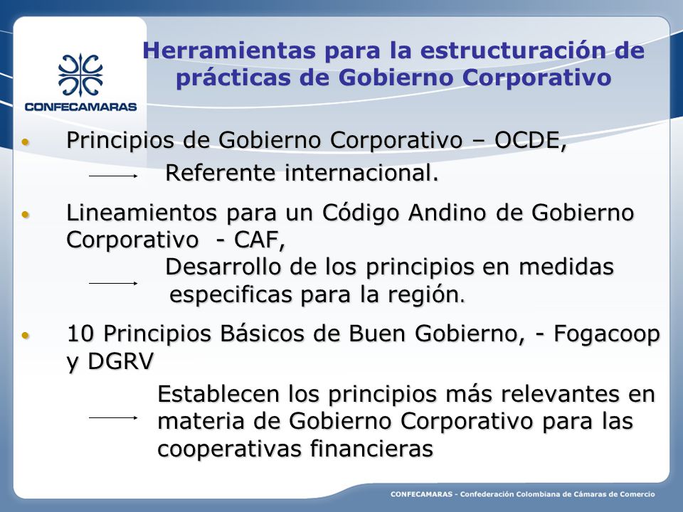 Herramientas para la estructuración de prácticas de Gobierno Corporativo