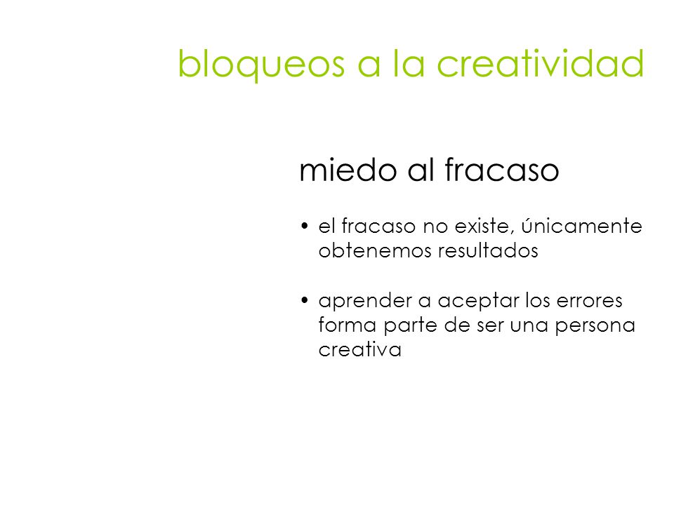bloqueos a la creatividad