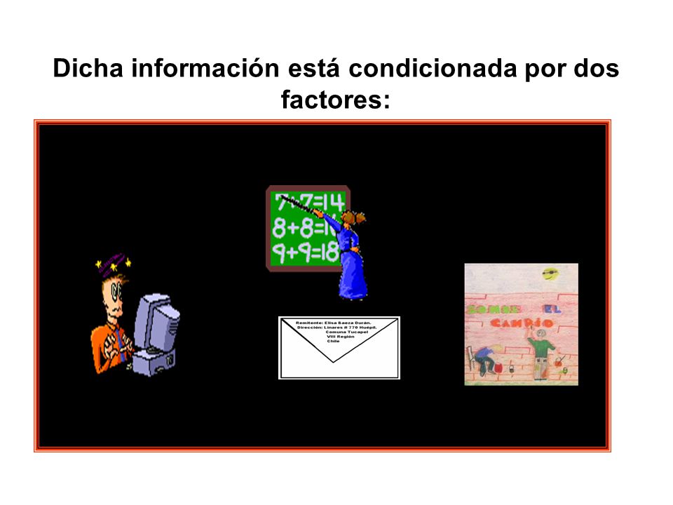 Dicha información está condicionada por dos factores: