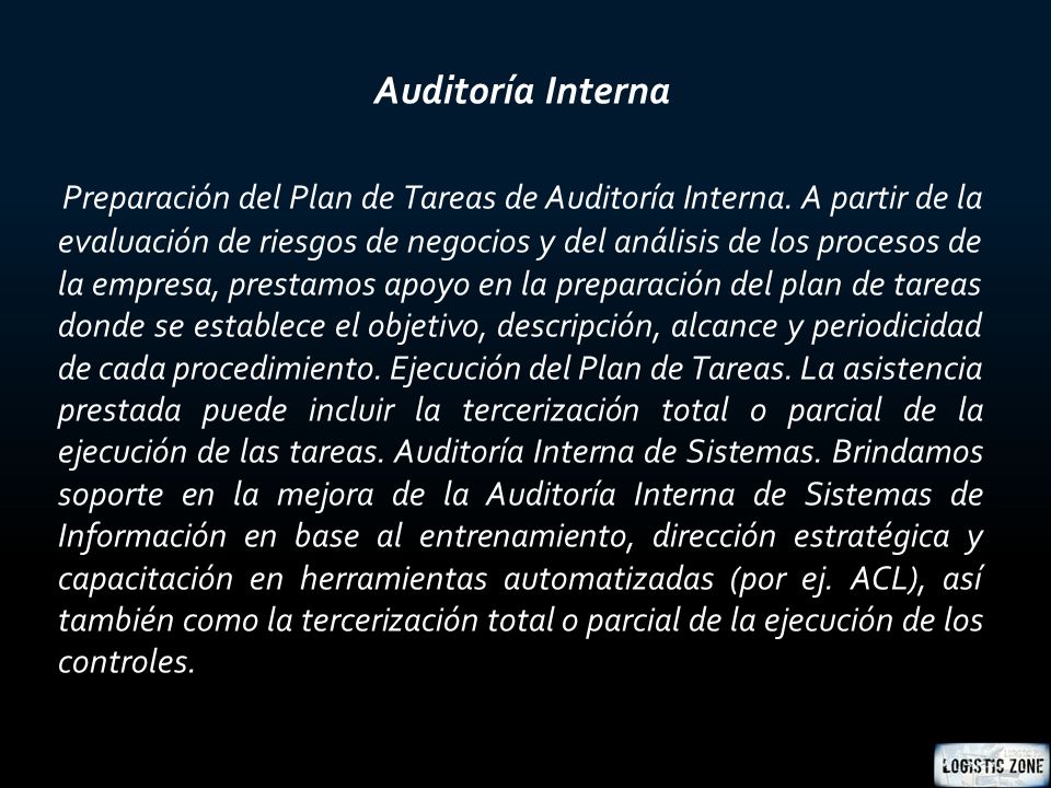 Auditoría Interna Preparación del Plan de Tareas de Auditoría Interna