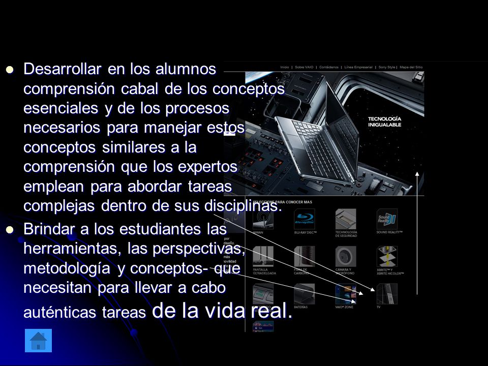 Desarrollar en los alumnos comprensión cabal de los conceptos esenciales y de los procesos necesarios para manejar estos conceptos similares a la comprensión que los expertos emplean para abordar tareas complejas dentro de sus disciplinas.