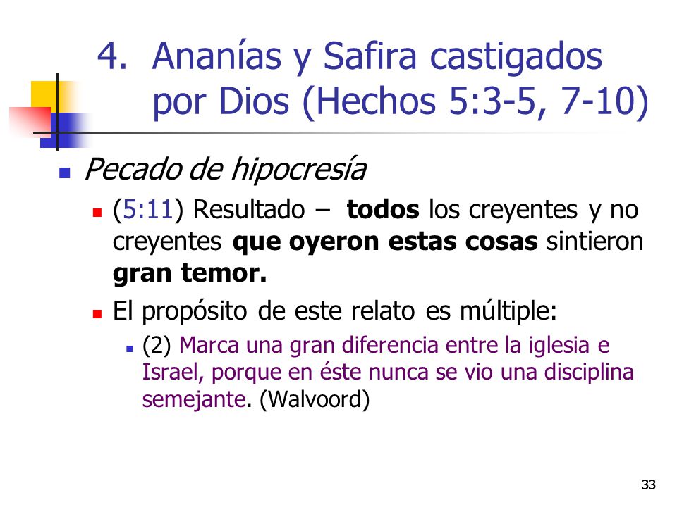 Ananías y Safira castigados por Dios (Hechos 5:3-5, 7-10)