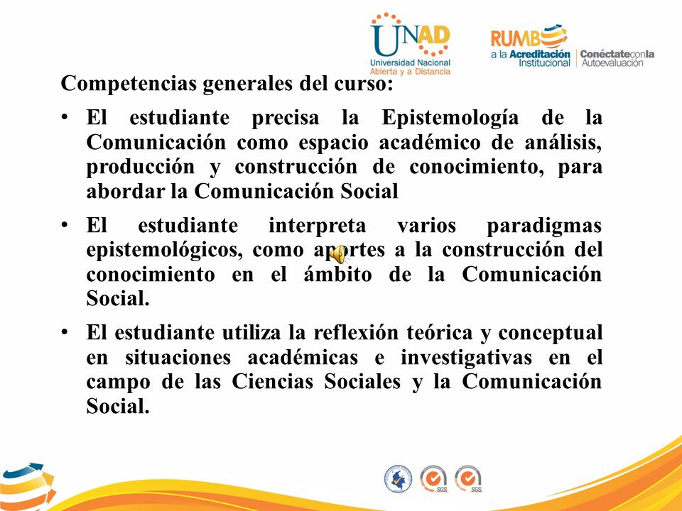 Competencias generales del curso: