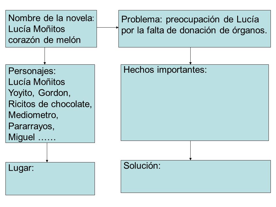 Nombre de la novela: Lucía Moñitos. corazón de melón. Problema: preocupación de Lucía. por la falta de donación de órganos.