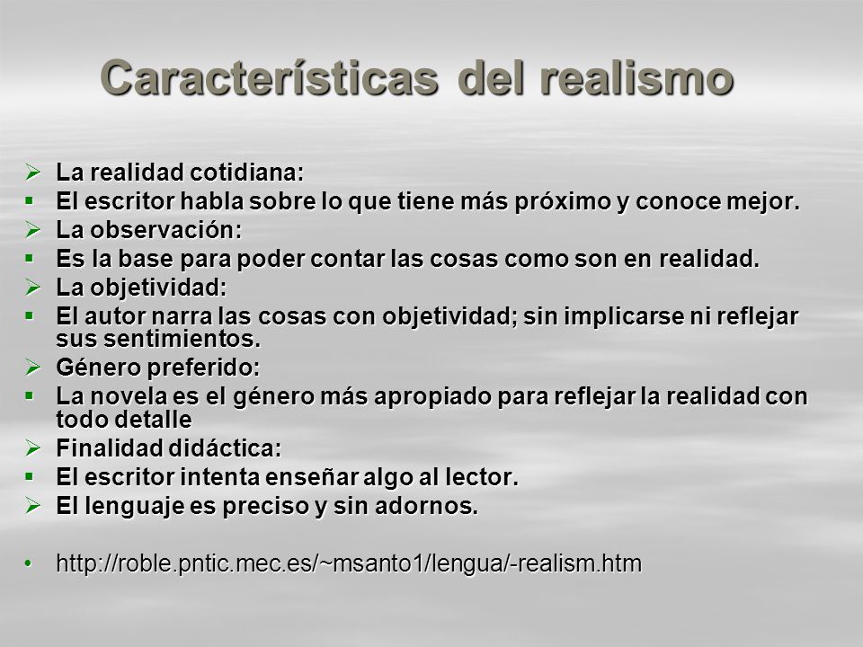 Características del realismo