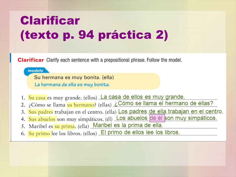 Clarificar (texto p. 94 práctica 2)