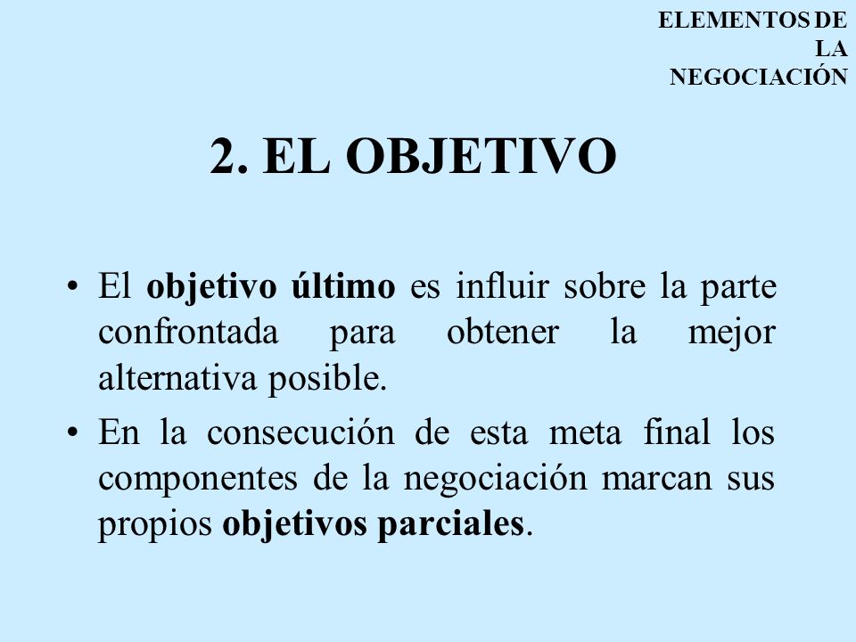 ELEMENTOS DE LA NEGOCIACIÓN