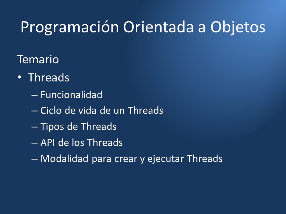 Programación Orientada a Objetos