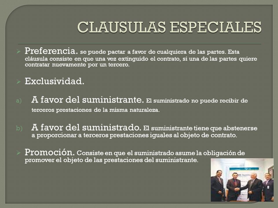 CLAUSULAS ESPECIALES